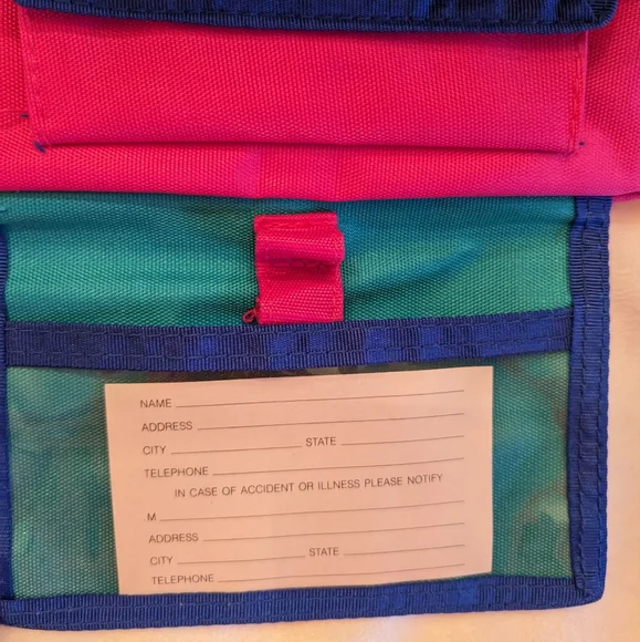 Vintage Fanny Bag Neon Color Block Multi-Compartment Adjustable Unisex OS New - Picture 6 of 11